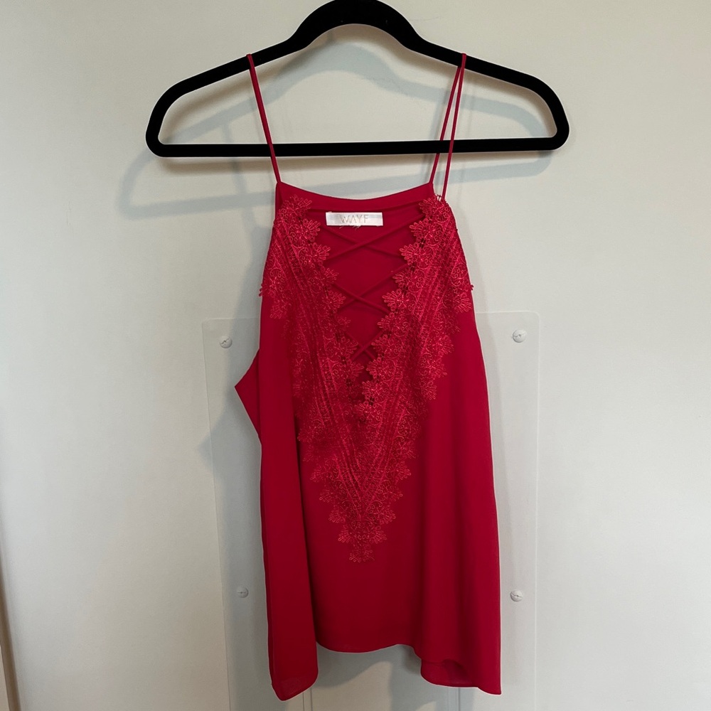 Wayf Lace-Up Lace Tank